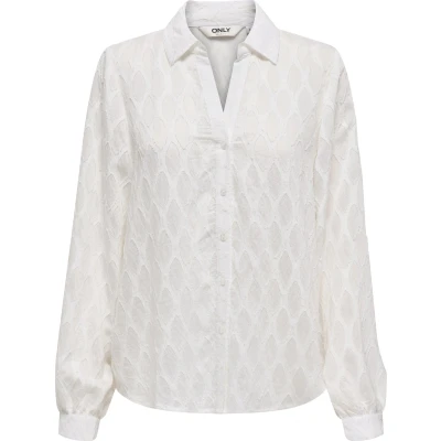 Afbeelding van Only Blouse Onlnoa Ls V neck Shirt Wvn 15340688 Cloud Dancer Dames Maat XS