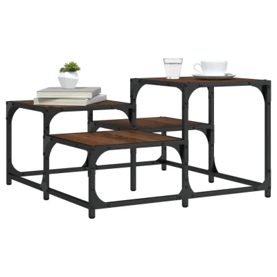 Afbeelding van Salontafel 68x68x40 cm bewerkt hout bruineikenkleurig