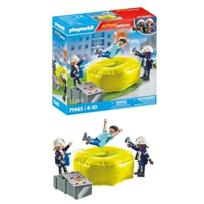 Afbeelding van Playmobil Act!on Heros Brandweermannen met luchtkussen 71465