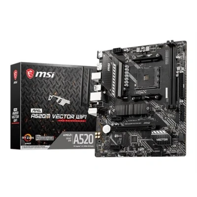 Image de MSI MAG A520M VECTOR WIFI carte mère micro ATX Socket AM4 AMD A520 Chipset USB 3.2 Gen 1 Gigabit LAN, Wi Fi, Bluetooth graphique embarquée (unité centrale requise) audio HD (8 canaux)