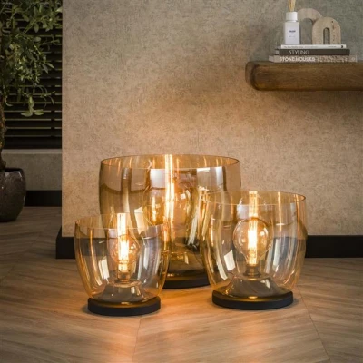 Afbeelding van Hoyz Collection Vloerlamp UP L Amberkleurig Glas Ø29