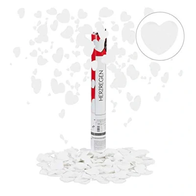 Afbeelding van Relaxdays 5x confetti kanon groot hartjes party popper bruiloft