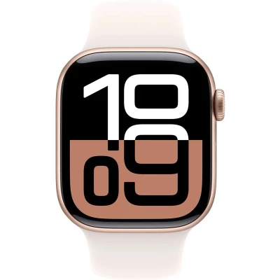 Afbeelding van Apple Watch S10 GPs + Cellular 42 Mm Aluminum Rose Gold Kast Light Blush Sport Band M/l (mwxc3qf/a)