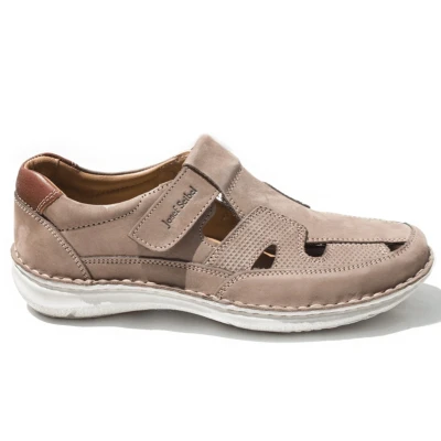 Afbeelding van Josef Seibel New Antwerpen Klittenbandschoenen voor heren, breedte K (extra breed), uitneembare binnenzool, Zand, 40 EU Large