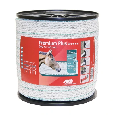 Afbeelding van Ako Premium Plus Lint Wit/Groen 40mm x 200m