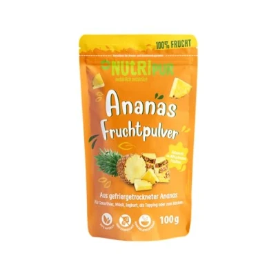 Afbeelding van NutriPur Poudre de Fruits d&#039;ananas : 100 g lyophilisés et finement moulus secs sans sucre ajouté