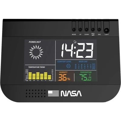 Afbeelding van NASA weerstation WS100 Draadloos Kalender Meten binnen temperatuur luchtvochtigheid 3,3 LCD Scherm