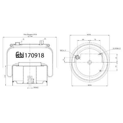 Afbeelding van FEBI BILSTEIN 170918 Veerbalg, luchtvering