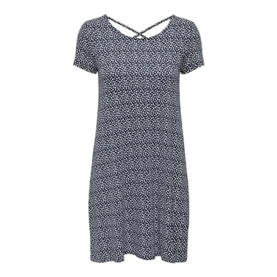 Afbeelding van ONLY Onlbera BACK LACE UP S/S JRS NOOS Jerseyjurk, Dames, Maat: Small, Night sky