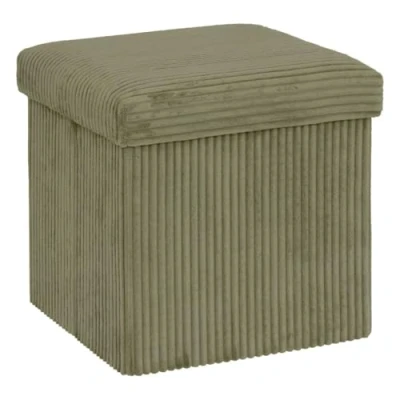 Afbeelding van Atmosphera Poef velvet 38x38x38cm Opvouwbaar Kakigroen