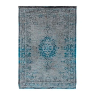 Afbeelding van Vloerkleed Louis de Poortere Fading World Medallion Grey Turquoise 8255 maat 280 x 390 cm