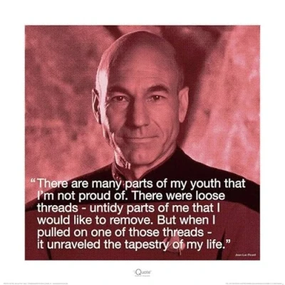 Afbeelding van Kunstdruk Star Trek JeanLuc Picard iQuote 40x40cm