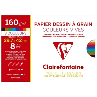 Image de Clairefontaine Papier dessin &#039;à Grain&#039; couleur, A3