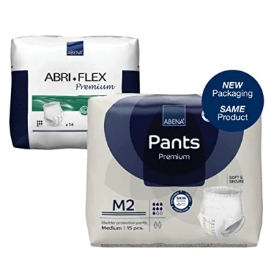 Afbeelding van ABENA Pants Premium M2 15x Absorberend Broekje, te Dragen als Gewoon Ondergoed Voor het Verlies van de Hele Blaasinhoud en (Dunne) Ontlasting Heupomvang 80 110 cm Absorptie 1900 ml