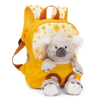 Afbeelding van NICI Kinderrugzak 21 x 26 cm geel met pluche Koala 25 Zachte en pluizige kleuterschool schooltas afneembaar voor jongens meisjes van 2 tot 5 jaar