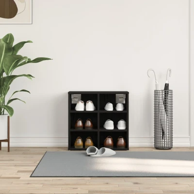 Afbeelding van vidaXL Schoenenkast Zwart Eik 52,5x30x50 cm