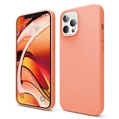 Afbeelding van elago Liquid Silicone Case Compatibel met iPhone 12 Pro Max Hoesje (6,7&quot;) Vloeibaar Siliconen Beschermhoes, Complete Bescherming: 3 laags Schokbestendig (Oranje)