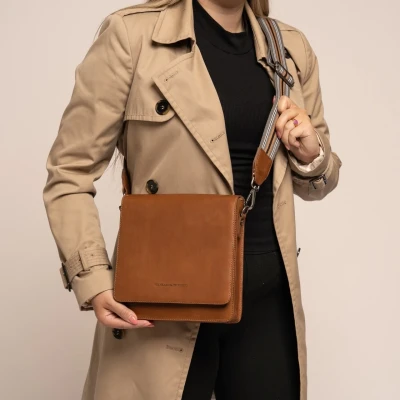 Afbeelding van The Chesterfield Brand Leren Schoudertas Cognac Osuna