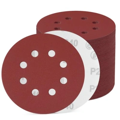 Afbeelding van Schuurpapier, 100 vellen, 125 mm, met klittenband, schuurschijven 8 gaten, rond excentrisch (100 korrel 240)