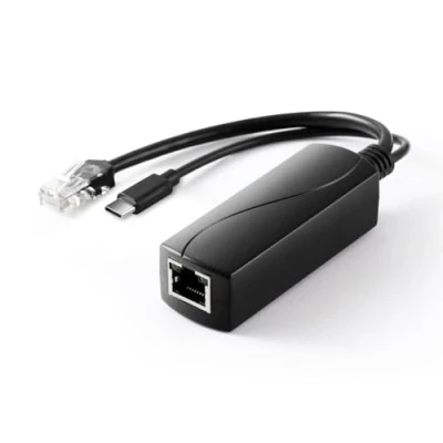 Afbeelding van REVODATA Gigabit PoE splitter type C 5 V/2,4 A, 48 V naar USB A uitgang, IEEE802.3af/at standaard 10/100/1000 Mbps, adapter voor smart home/Pi 4B/4B+ (TYPEC0502G)