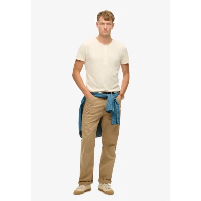 Afbeelding van Superdry THE Merchant Store Short Sleeve Grandad Tshirt basic, Heren, Maat: Medium, Oyster cream