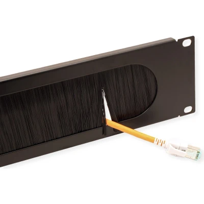 Afbeelding van VALUE 19 Kabel doorvoerstrook 2 HE met borstel, zwart