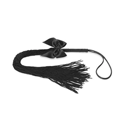 Image de BIJOUX INDISCRETS Lilly Fouet à Franches, Accessoire BDSM pour Jeu de Couple Erotique, Douces Lanières en Cuir, Noir