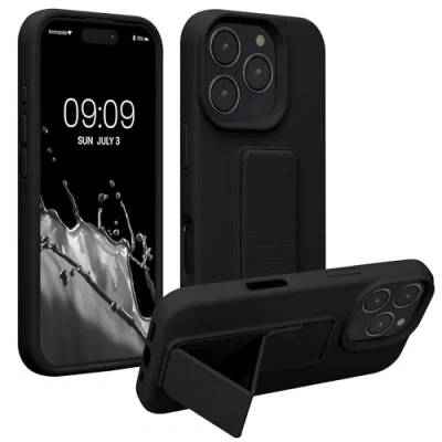 Afbeelding van kwmobile back cover voor smartphone geschikt Apple iPhone 16 Pro 1x beschermhoesje van kunststof In zwart