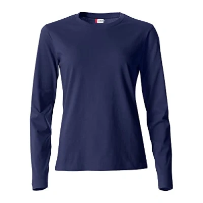 Afbeelding van CLIQUE dames T shirt met lange mouwen ronde hals Basic L/S van katoen jersey slim fit in verschillende maten en kleuren, Rood