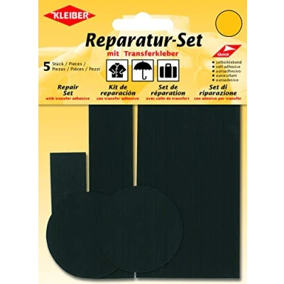 Afbeelding van Kleiber 5 stuks zelfklevende nylon patches voor kledingreparatie, zwart, 430 09