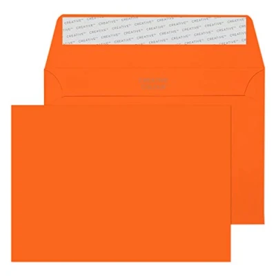 Afbeelding van Blake Creative Colour 15105 enveloppen met plakband, C6, 114 x 162 mm, 120 g/m², 25 stuks, pompoen oranje