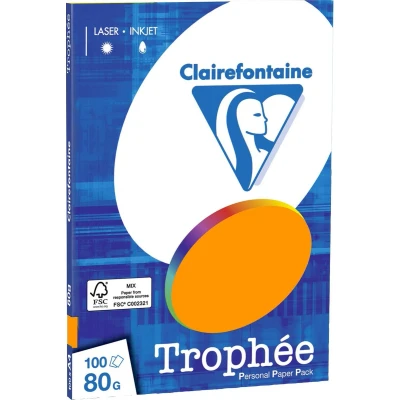 Afbeelding van Clairefontaine Trophée Fel Oranje kopieerpapier A4 80 gram 100 vellen