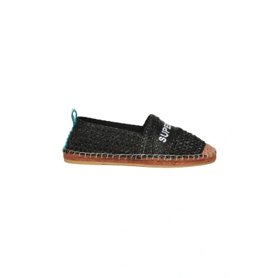 Afbeelding van Superdry Embroidered Espadrilles, Dames, Maat: 39, Black Rubber/ textiel