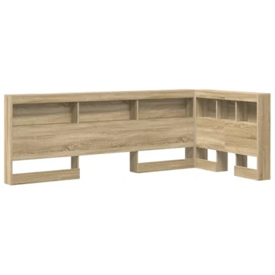 Afbeelding van vidaXL Opberghoofdbord met plank Sonoma eiken 90 cm Bewerkt hout