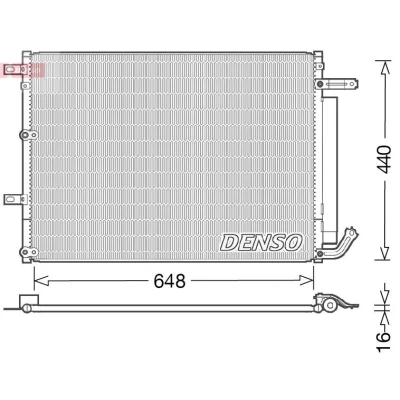 Afbeelding van DENSO DCN06018 Condensor Airco Met droger 608x453.7x16 R 134a 608 JEEP: Cherokee V