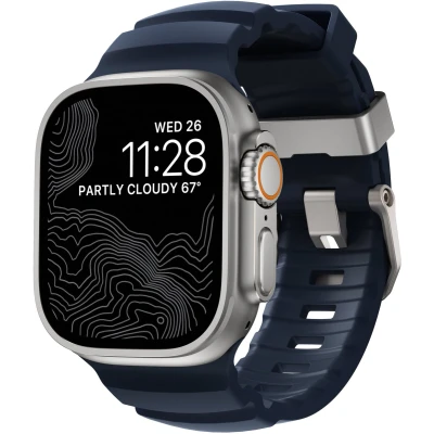 Afbeelding van Nomad Rocky Point Bandje Geschikt voor Apple Watch 1/2/3/4/5/6/7/8/9/10/SE/Ultra 49MM / 46MM 45MM 44MM 42MM Blauw