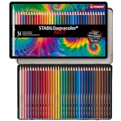 Afbeelding van Stabiloaquacolor Kleurpotlood, Metalen Doos Van 36 Stuks In Geassorteerde Kleuren Kleurpotlood