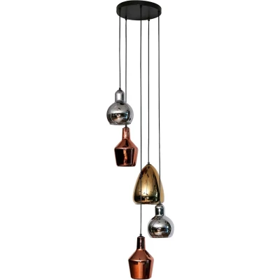 Afbeelding van AnLi Style Hanglamp 5L getrapt mix glass tricolore