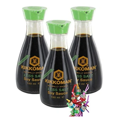 Afbeelding van Yoaxia ® 3 x 150 ml flessen, 43% minder zout dan conventionele sojasaus, met een kleine gratis geluksbrenger