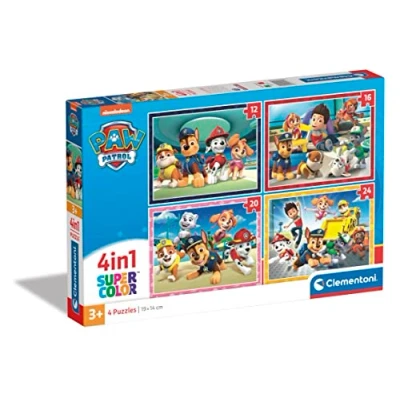 Afbeelding van Clementoni Supercolor 4In1 Puzzel Paw Patrol 12 24 Stukjes
