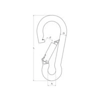 Afbeelding van Karabijnhaak met knik 60mm