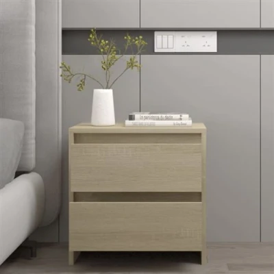 Afbeelding van Nachtkastje 45x34,5x44,5 cm spaanplaat sonoma eikenkleurig