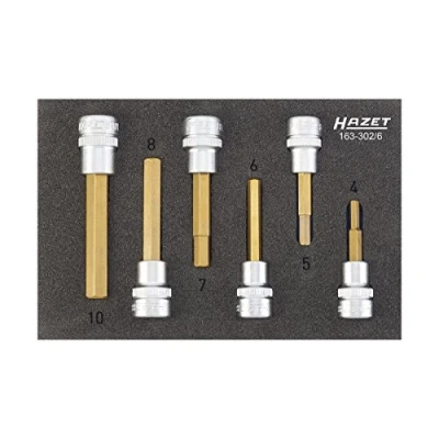 Afbeelding van HAZET 163 302/6 Doppenset 6 Binnen zeszijdig Safety Insert System Vierkant