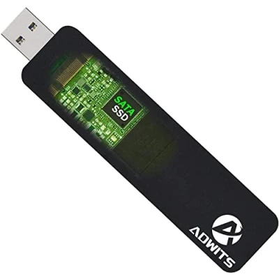 Afbeelding van ADWITS SuperSpeed USB 3.0 [UASP] naar SATA NGFF M.2 2230/2242/2260/2280 Key B/B &amp; M SSD, externe draadloze behuizing voor gebaseerde SSD Zwart