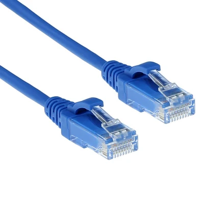 Afbeelding van ACT DC9610 LSZH U/UTP CAT6 Datacenter Slimline Patchkabel Snagless RJ45 Connectoren Blauw 10 meter