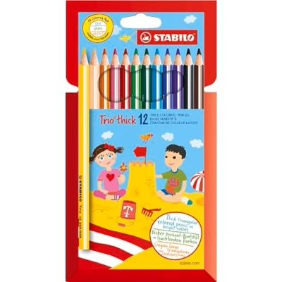 Afbeelding van Kleurpotloden STABILO 203 Trio dik assorti kartonnen etui à 12 stuks