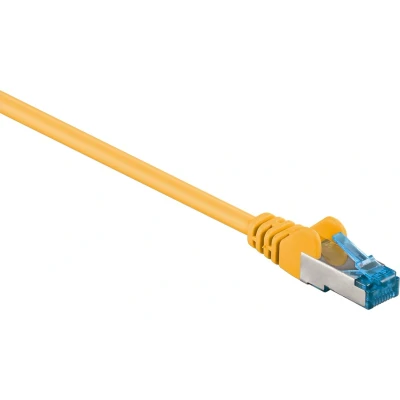 Afbeelding van goobay Verbindingskabel RJ 45 (M) naar 3 m SFTP, PiMF CAT 6a halogeenvrij, gevormd geel