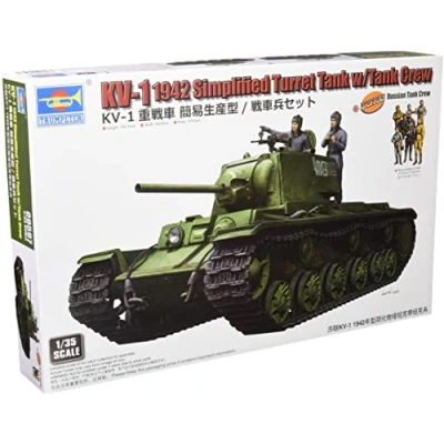 Afbeelding van 1:35 Trumpeter 09597 KV 1 1942 Simplified Turret Tank w/Tank Crew Plastic Modelbouwpakket