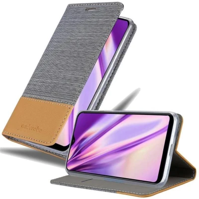 Afbeelding van Cadorabo Hoesje geschikt voor Samsung Galaxy A10 / M10 in LICHTGRIJS BRUIN Beschermhoes met magnetische sluiting, standfunctie en kaartvakje Book Case Cover Etui