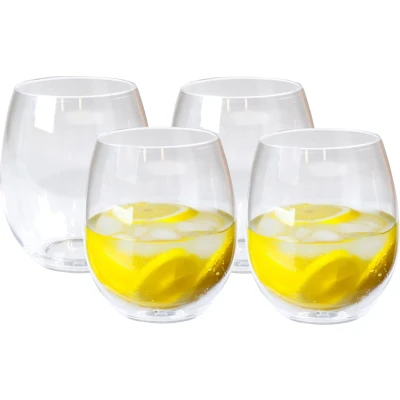 Afbeelding van Depa Drinkglazen set van 4x transparant onbreekbaar kunststof 390 ml feest waterglazen